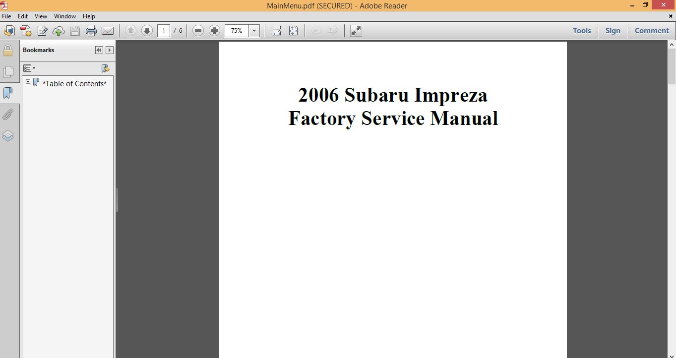2011 subaru impreza service manual pdf