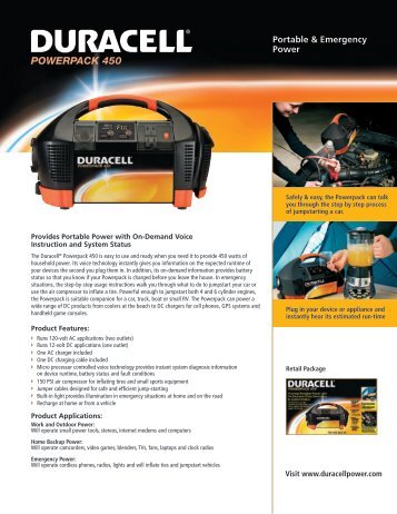 duracell portable power battery manual