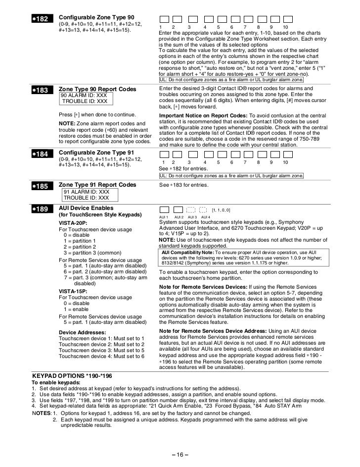 honeywell vista 15p programming manual