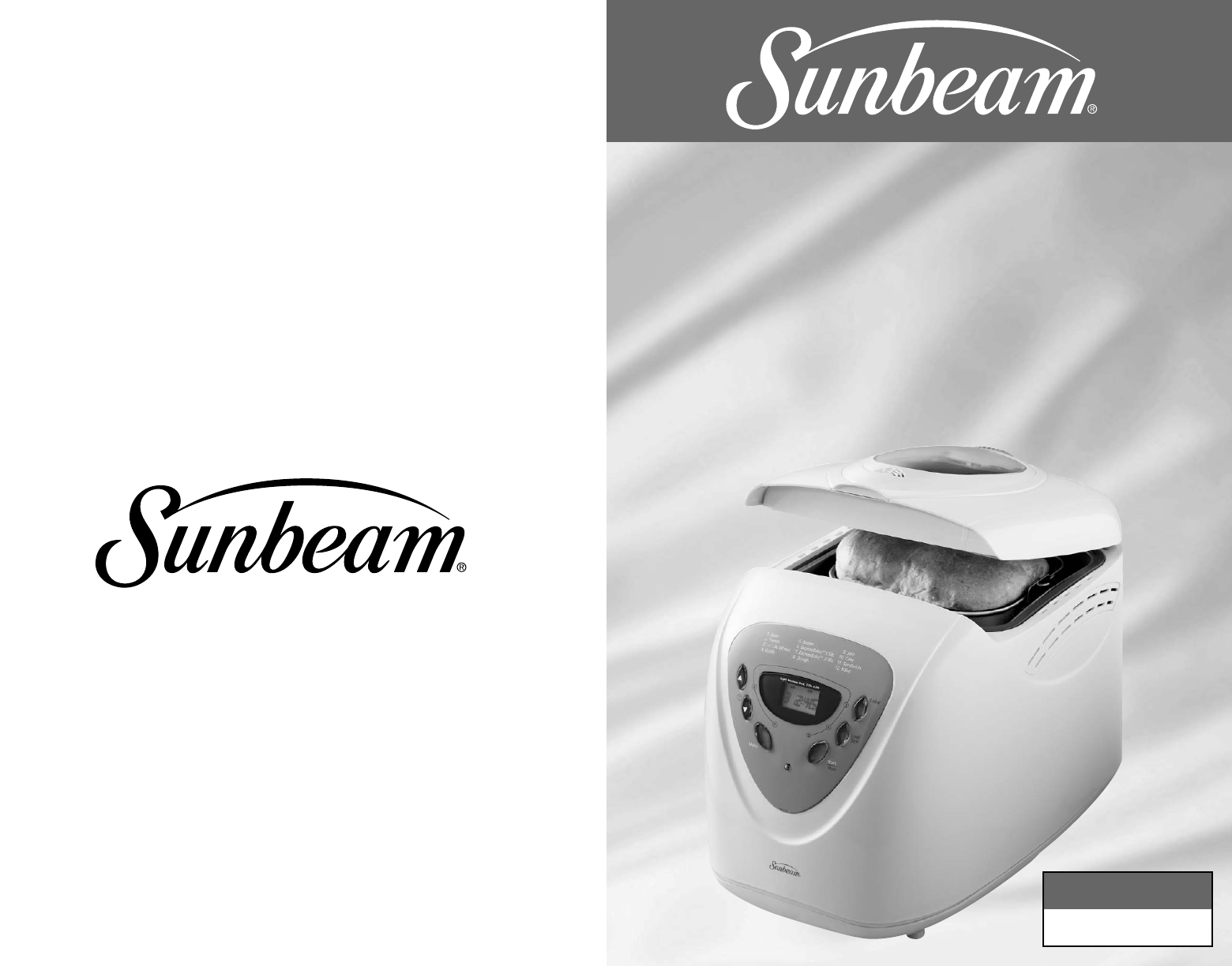 sunbeam bread machine 5890 manual