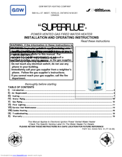 gsw superflue water heater manual