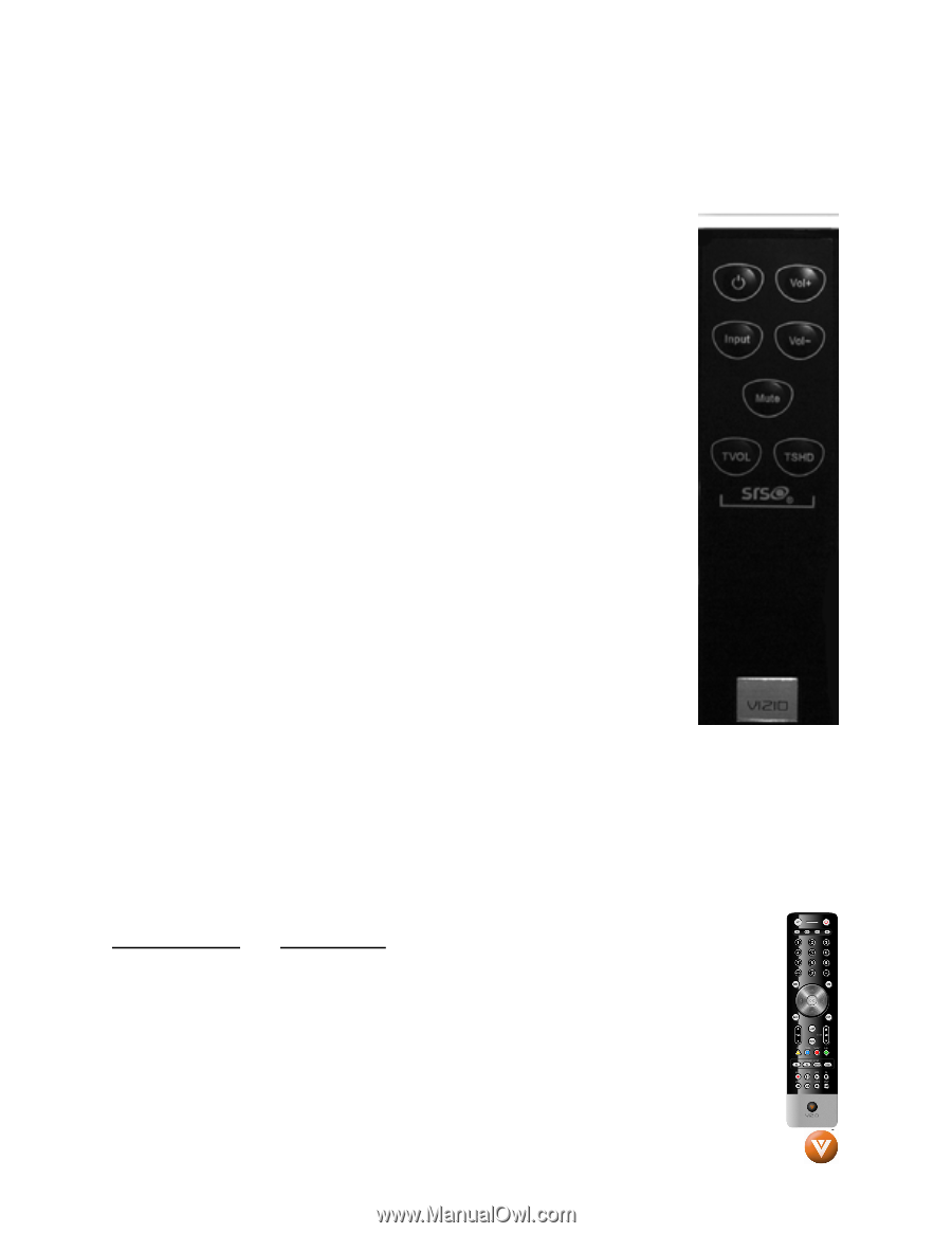 vizio sound bar remote control manual