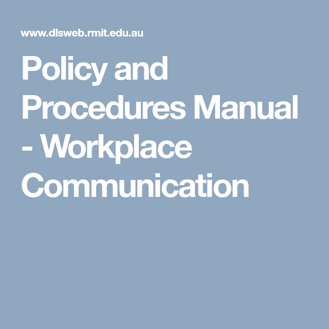 workplace policies and procedures manual